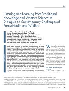 Listening and Learning from Traditional Knowledge and Western Science: A