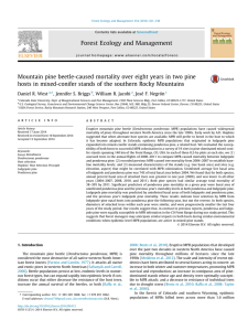 Mountain pine beetle-caused mortality over eight years in two pine