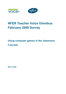NFER Teacher Voice Omnibus February 2009 Survey