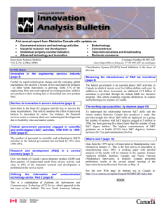 A tri-annual report from Statistics Canada with updates on: