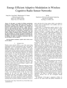 Energy Efficient Adaptive Modulation in Wireless Cognitive Radio Sensor Networks Qi Qu