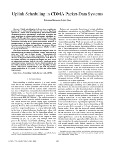 Uplink Scheduling in CDMA Packet-Data Systems Krishnan Kumaran, Lijun Qian