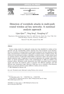 Detection of wormhole attacks in multi-path analysis approach