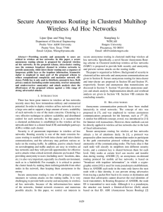 Secure Anonymous Routing in Clustered Multihop Wireless Ad Hoc Networks Xiangfang Li