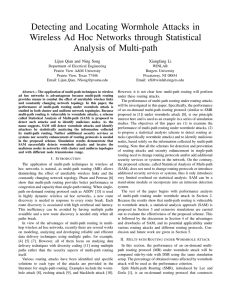 Detecting and Locating Wormhole Attacks in Analysis of Multi-path