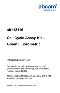 ab112116 Cell Cycle Assay Kit – Green Fluorometric Instructions for Use