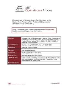 Measurement of Strange Quark Contributions to the 2]=0.22(GeV/c)[superscript 2]