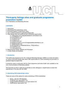 Third-party listings sites and graduate programme promotion toolkit