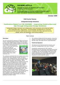 October 2009 Conference Report on CIB IDS2009 – Improving Construction and