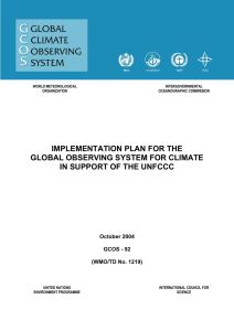 IMPLEMENTATION PLAN FOR THE GLOBAL OBSERVING SYSTEM FOR CLIMATE