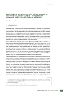 MODELLING OF AN INDICATOR FOR CREDIT SCORING OF