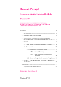 Banco de Portugal Supplement to the Statistical Bulletin December 1998