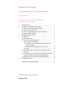 Banco de Portugal Supplement to the Statistical Bulletin