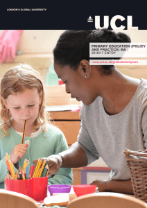 PRIMARY EDUCATION (POLICY AND PRACTICE) MA / 2016/17 ENTRY