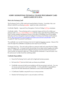 HORRY GEORGETOWN TECHNICAL COLLEGE PROCUREMENT CARD QUICK GUIDE 2015-2016