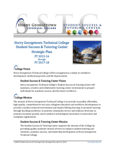 Horry Georgetown Technical College Student Success &amp; Tutoring Center Strategic Plan FY 2015-16