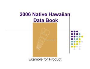 2006 Native Hawaiian Data Book Example for Product