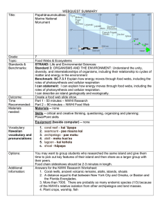 WEBQUEST SUMMARY Title: Papahānaumokuākea Marine National