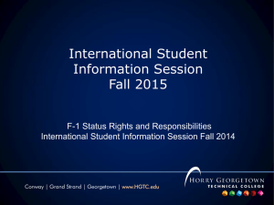 International Student Information Session Fall 2015