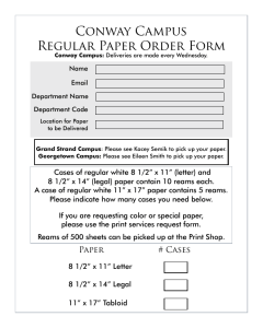 Conway Campus Regular Paper Order Form
