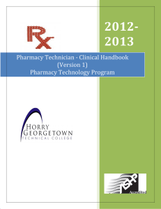 2012‐ 2013  Pharmacy Technician - Clinical Handbook