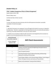 Student Policy 11 TITLE:  Student Competence Prior to Clinical Assignment