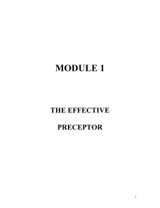 MODULE 1  THE EFFECTIVE  PRECEPTOR  