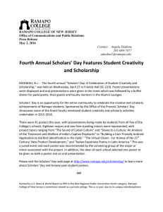Fourth Annual Scholars’ Day Features Student Creativity and Scholarship