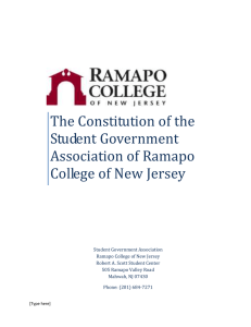 The Constitution of the Student Government Association of Ramapo College of New Jersey