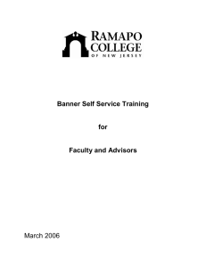 Banner Self Service Training  for  Faculty and Advisors March 2006