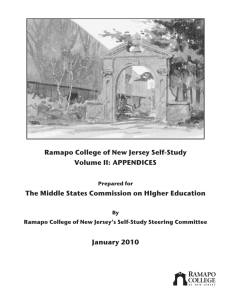 Ramapo College of New Jersey Self-Study Volume II: APPENDICES