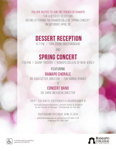 Dessert Reception Spring Concert Ramapo Chorale featuring