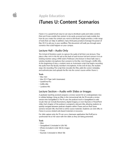 ! iTunes U: Content Scenarios Apple Education