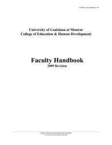 Faculty Handbook University of Louisiana at Monroe