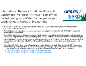 International Network for Alpine Research  Catchment Hydrology, INARCH – part of the Global Energy and Water Exchanges Project, 
