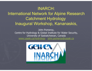 INARCH: International Network for Alpine Research Catchment Hydrology Inaugural Workshop, Kananaskis,