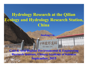 Hydrology Research at the Qilian Ecology and Hydrology Research Station, China