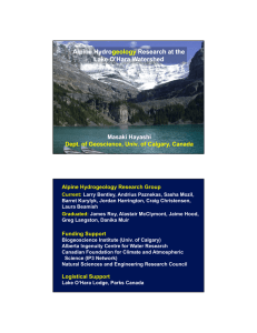 Alpine Hydro Research at the Lake O’Hara Watershed geology