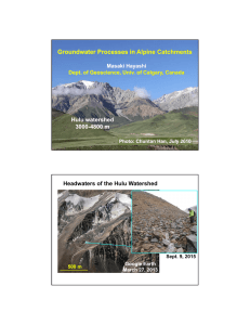 Groundwater Processes in Alpine Catchments Hulu Hulu watershed watershed