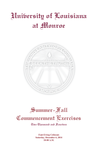 University of Louisiana at Monroe Summer-Fall Commencement Exercises