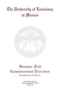 The University of Louisiana at Monroe Summer-Fall Commencement Exercises