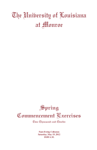 The University of Louisiana at Monroe Spring Commencement Exercises