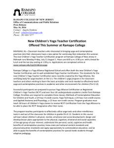 New Children’s Yoga Teacher Certification Offered This Summer at Ramapo College