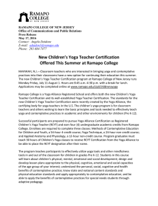 New Children’s Yoga Teacher Certification Offered This Summer at Ramapo College