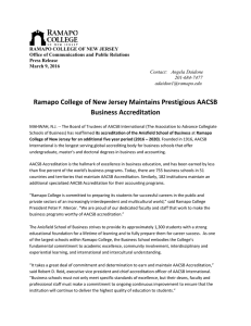 Ramapo College of New Jersey Maintains Prestigious AACSB Business Accreditation