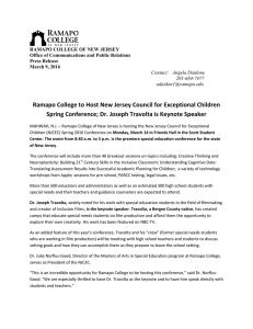 Ramapo College to Host New Jersey Council for Exceptional Children