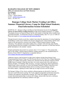 Ramapo College Stock Market Trading Lab Offers