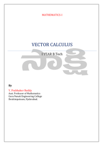 VECTOR CALCULUS I YEAR B.Tech