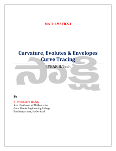 Curvature, Evolutes &amp; Envelopes Curve Tracing I YEAR B.Tech