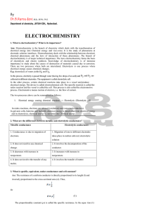 ELECTROCHEMISTRY By Dr.B.Rama devi